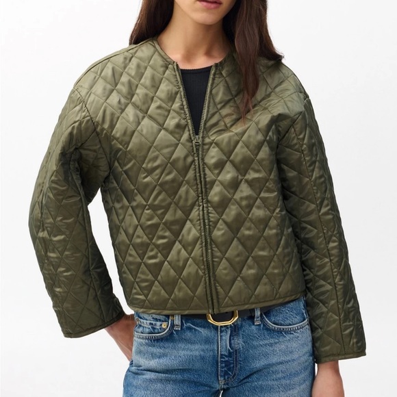 NWT RAG & BONE NONIE 2-IN-1 COTTON BARN JACKET GREEN S W REMOVABLE QUILTED LINER - Picture 5 of 16